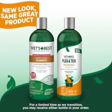 Vet’s Best Flea and Tick Advanced Strength Dog Shampoo - Dog Flea and Tick Treatment - Plant-Based Formula - Certified Natural Oils - 12 oz