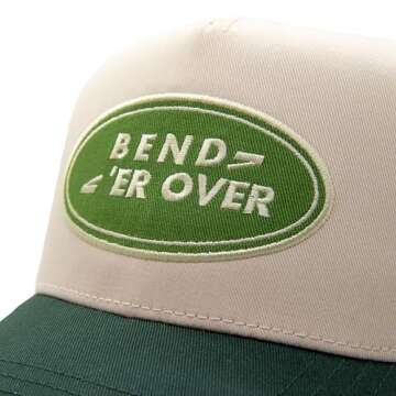Visibly Toxic Bend Er Over Hat Party Hat, Funny Hat, Baseball Hat, Bachelor Party Hat, Car Hat Tan/Green