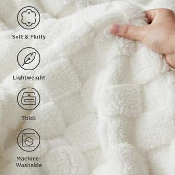 Bedsure White Fleece Blanket - Cozy Twin Throw for All