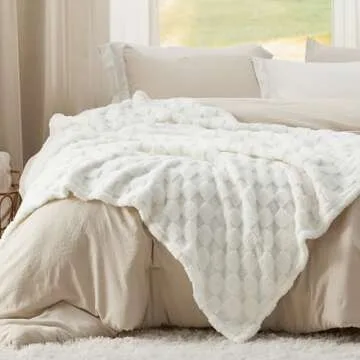 Bedsure White Fleece Blanket - Cozy Twin Throw for All
