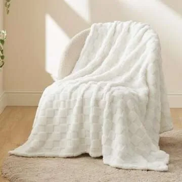 Bedsure White Fleece Blanket - Cozy Twin Throw for All