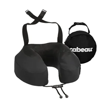 Cabeau Evolution S3 Travel Neck Pillow - Memory Foam Support with Adjustable Clasp and Seat Strap fo...