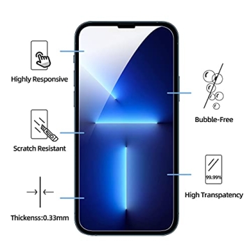 NEW'C iPhone 14, 13 Pro Screen Protector 3 Pack
