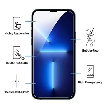 NEW'C iPhone 14, 13 Pro Screen Protector 3 Pack