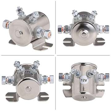 Stylemafia Max 300A Continuous Duty Solenoid Relay Nickel-Plating for Golf Carts, Winch, Marine in R...