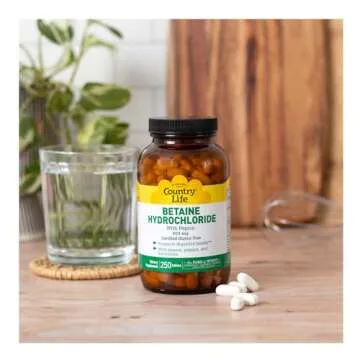 Support Digestion with Country Life Betaine Hydrochloride 250 Tablets