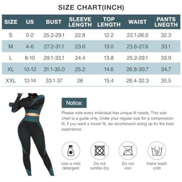 FeelinGirl Workout Sets for Women-2 Piece Seamless Yoga Outfit High Waist Leggings Crop Top Gym Plus Size Sets