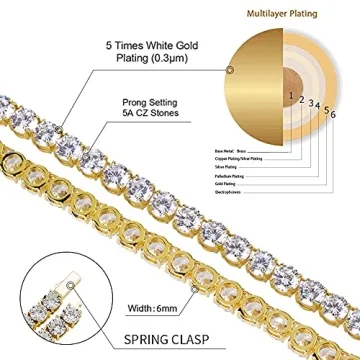 JINAO 6mm Tennis Chain Necklace - Ultimate Bling Jewelry