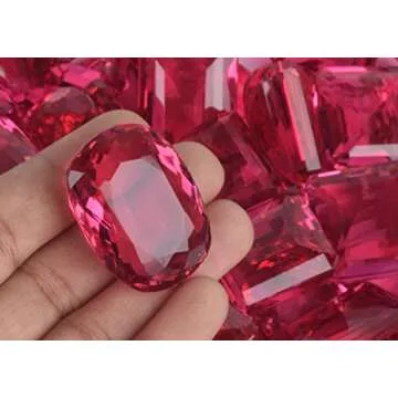 REAL-GEMS Attractive Pink Tourmaline 200.00 Ct Lot of 3-4 Pcs Mix Shape Pink Tourmaline Loose Gemstones Lot for Jewelry Making AM-006