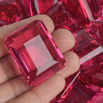 REAL-GEMS Attractive Pink Tourmaline 200.00 Ct Lot of 3-4 Pcs Mix Shape Pink Tourmaline Loose Gemstones Lot for Jewelry Making AM-006