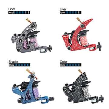 Solong Complete Tattoo Kit 4 Pro Machine Guns 54 Inks Power Supply Foot Pedal Needles Grips Tips Car...