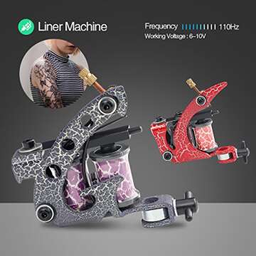 Solong Complete Tattoo Kit 4 Pro Machine Guns 54 Inks Power Supply Foot Pedal Needles Grips Tips Carry Case TK456-US