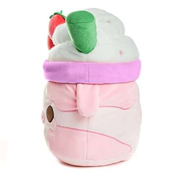 Cuddle Barn PlushGoals - Strawberry Mooshake Super Soft Cute Kawaii Cow Dessert Drink Collectible St...
