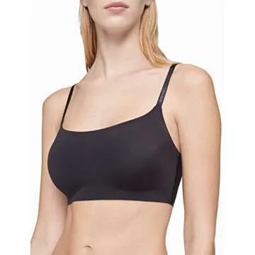 Calvin Klein Women's Invisibles Adjustable Strap Bralette Bra, -black, L