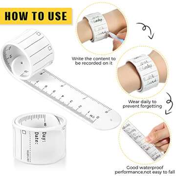 Chuangdi Silicone Nurse Slap Bracelet Reusable Wearable Notepad Wristband Waterproof to Do List Memo...