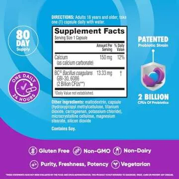 Digestive Advantage Probiotics For Digestive Health, Daily Probiotics For Women & Men, Supports Gut Health, Occasional Bloating & Diarrhea, Minor Abdominal Discomfort, & Immune Support, 80ct Capsules