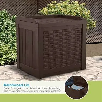 Suncast 22 Gallon Small Resin Storage Box for Outdoors