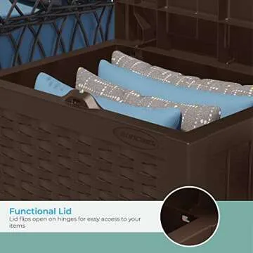 Suncast 22 Gallon Small Resin Storage Box for Outdoors