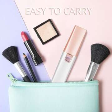 KAPHIO Facial - Eyebrow Hair Remover for Women: Rechargeable 2 in 1 Eyebrow Trimmer and Face Shavers for Women - Painless Electric Hair Removal Device for Face Eyebrows Peach Fuzz Lips with Light