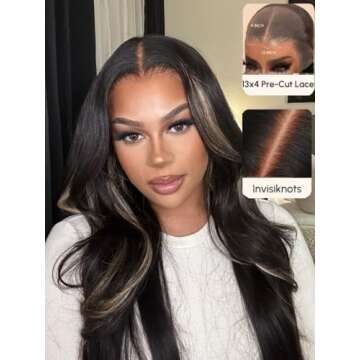 UNICE Pre Everything Glueless Frontal Wig Body Wave Chocolate Brown Blonde 13X4 Pre Cut Lace Front W...