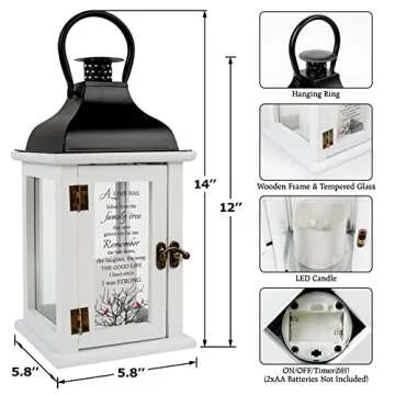 Memorial Lantern - Bereavement Sympathy Gifts for Loss of Loved One Memorial Gifts for Loss of Mother Loss of Father Remembrance Gifts Thoughtful Funeral Gifts for Loss of Loved One