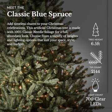 Balsam Hill 6ft Pre-Lit Classic Blue Spruce Tree