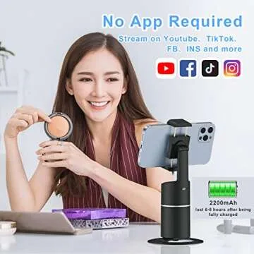 Auto Tracking Phone Holder - 360° Rotation for Live Streaming and Vlogging