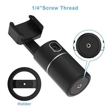 Auto Tracking Phone Holder,360° Rotation Face Body Track Mount,Tracking Tripod for Vlog Shooting Live Streaming,Build-in Battery,No APP Required(Black)…