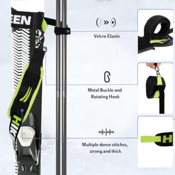 Hikeen Adjustable Ski Carrier Straps for All Ages