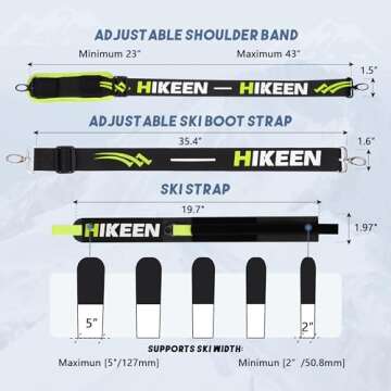 Hikeen Adjustable Ski Carrier Straps for All Ages
