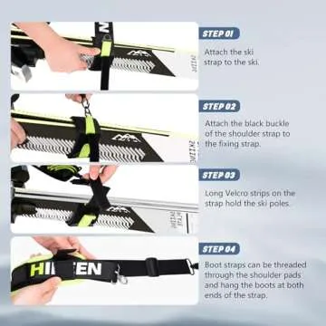 Hikeen Adjustable Ski Carrier Straps for All Ages
