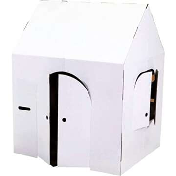 Easy Playhouse Blank Crafty Cottage - Kids Art and Craft for Indoor Fun, Color, Draw, Doodle on this...