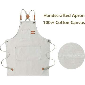 AFUN Heavy Duty Chef Apron - Adjustable & Pocketed