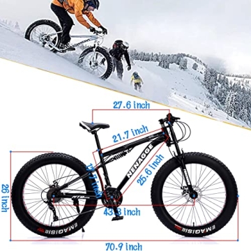 NENAGGE Fat Tire Mountain Bike for All Terrain Adventures