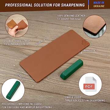 BeaverCraft Leather Knife Strop with Polishing Compound Kit