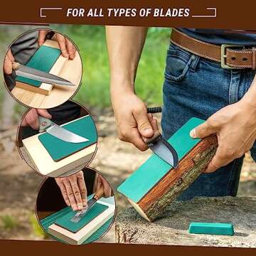 BeaverCraft Leather Knife Strop with Polishing Compound Kit