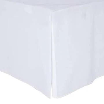 TILLYOU Crib Bed Skirt White Pleated for Baby Boys Girls, 100% Natural Soft Dust Ruffle, Standard Nursery Bedding Toddler Bedskirt Solid, 14" Drop