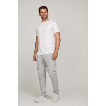 PURE CHAMP Mens 3 Pack Fleece Cargo Pants Active Athletic Mens Sweatpants Workout Jogger Drawstring ...