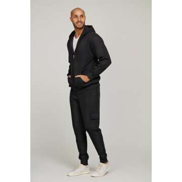 PURE CHAMP Mens 3 Pack Fleece Cargo Pants Active Athletic Mens Sweatpants Workout Jogger Drawstring Size S-3XL (SET1 Size Medium)