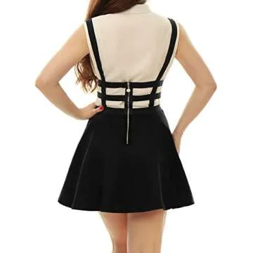 Allegra K Gothic Suspender Skirt for Women - Stylish A-Line