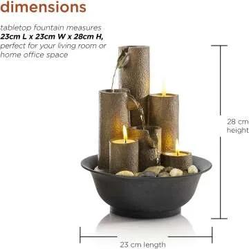 Alpine Tabletop Fountain with Candles – Relaxation Feature