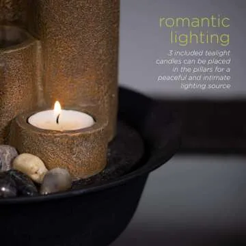 Alpine Tabletop Fountain with Candles – Relaxation Feature