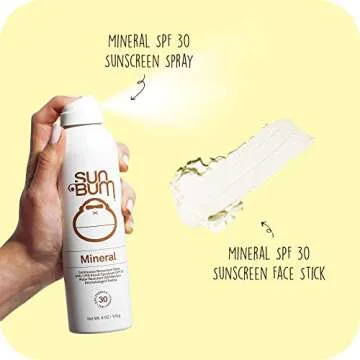 Sun Bum Sun Bum Mineral Spf 30 Sunscreen Spray and Spf 50 Face Stick Vegan and Reef Friendly (octinoxate & Oxybenzone Free) Broad Spectrum Zinc Sunscreen With Uva/uvb, 2 Count