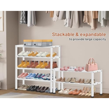 KEETDY Heavy Duty Shoe Rack - Holds 12 Pairs in Style