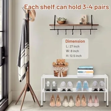 KEETDY Heavy Duty Shoe Rack - Holds 12 Pairs in Style
