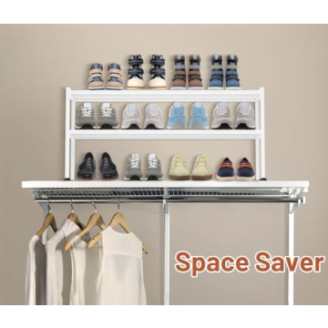 KEETDY Heavy Duty Shoe Rack - Holds 12 Pairs in Style