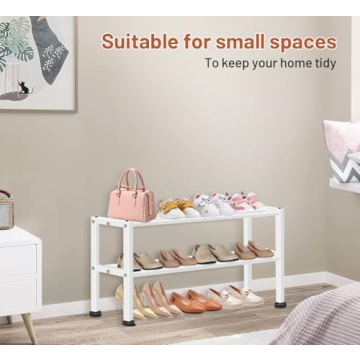KEETDY Heavy Duty Shoe Rack - Holds 12 Pairs in Style