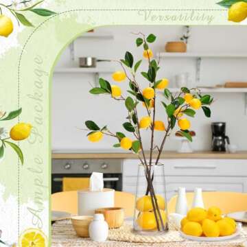 Maysing Faux Fruit Decoration Set - Vibrant Lemon Decor