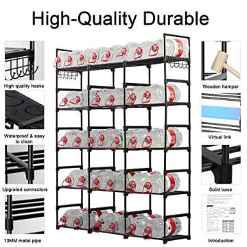 Mavivegue 9-Tier Metal Shoe Rack - Holds 50-55 Pairs, Tall Storage Shelf for Shoes, Boots, Entryway,...