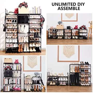 Mavivegue 9-Tier Metal Shoe Rack - Holds 50-55 Pairs, Tall Storage Shelf for Shoes, Boots, Entryway, Closet, Garage